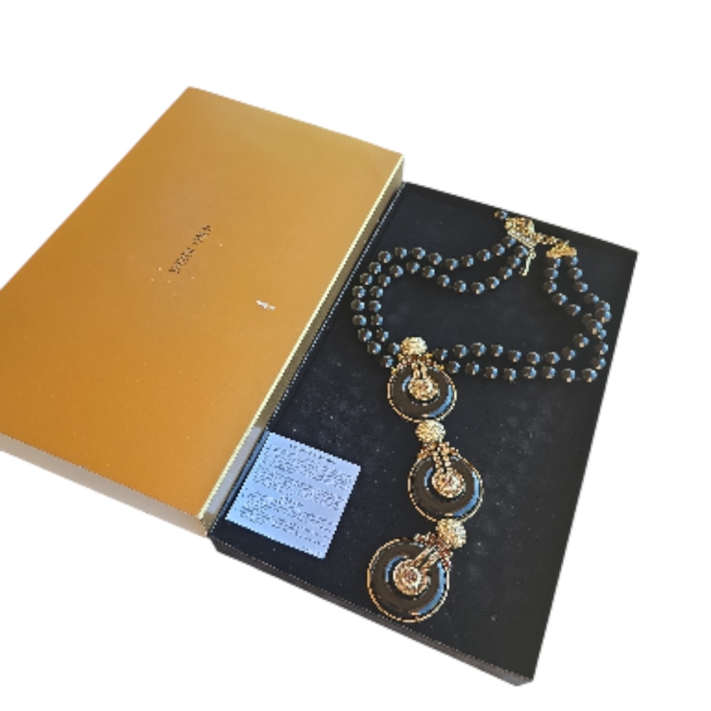 Heidi Daus Keep Sparkling Gold and Black Necklace